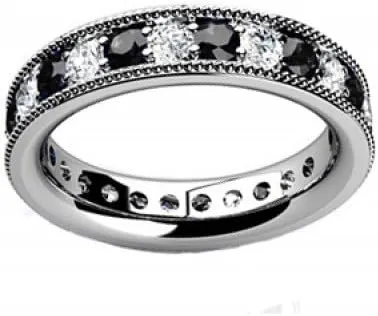 1.00 ct Millgrain Edge Diamond Eternity Wedding Band Ring in Platinum