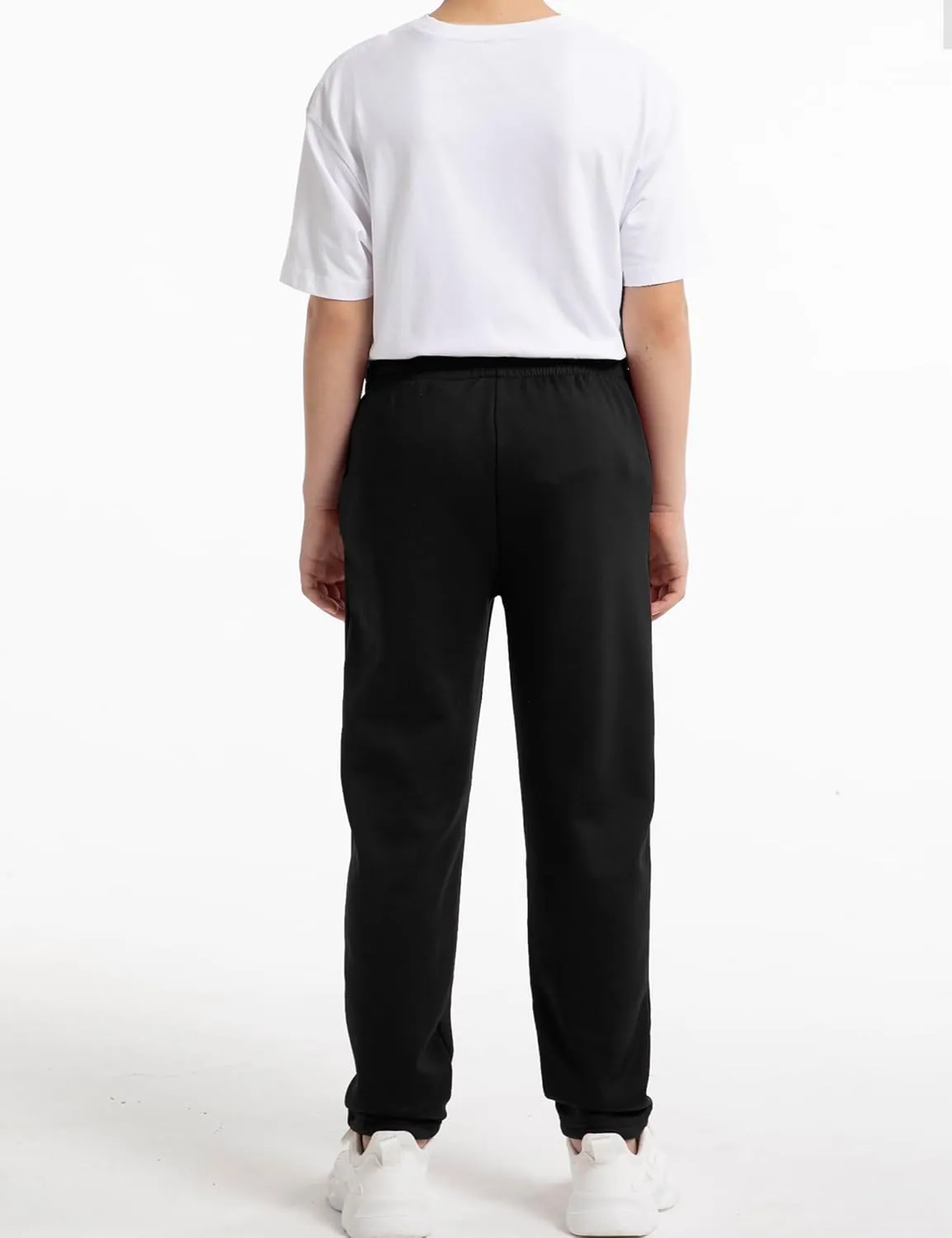 1/4 Pack Boys Sweatpants Fleece Lined Open Bottom Youth Athletic Jogging Track Joggers Pants with Pockets for Kids