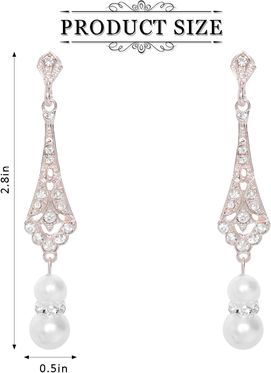 1920s Earrings Art Deco Pearl Dangle Drop Earring Vintage Wedding Earring