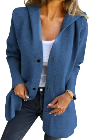 2025 Womens Jackets Casual Single Breasted Hooded, Casual Womens Jacket, Single Breasted Trench Coats for Women