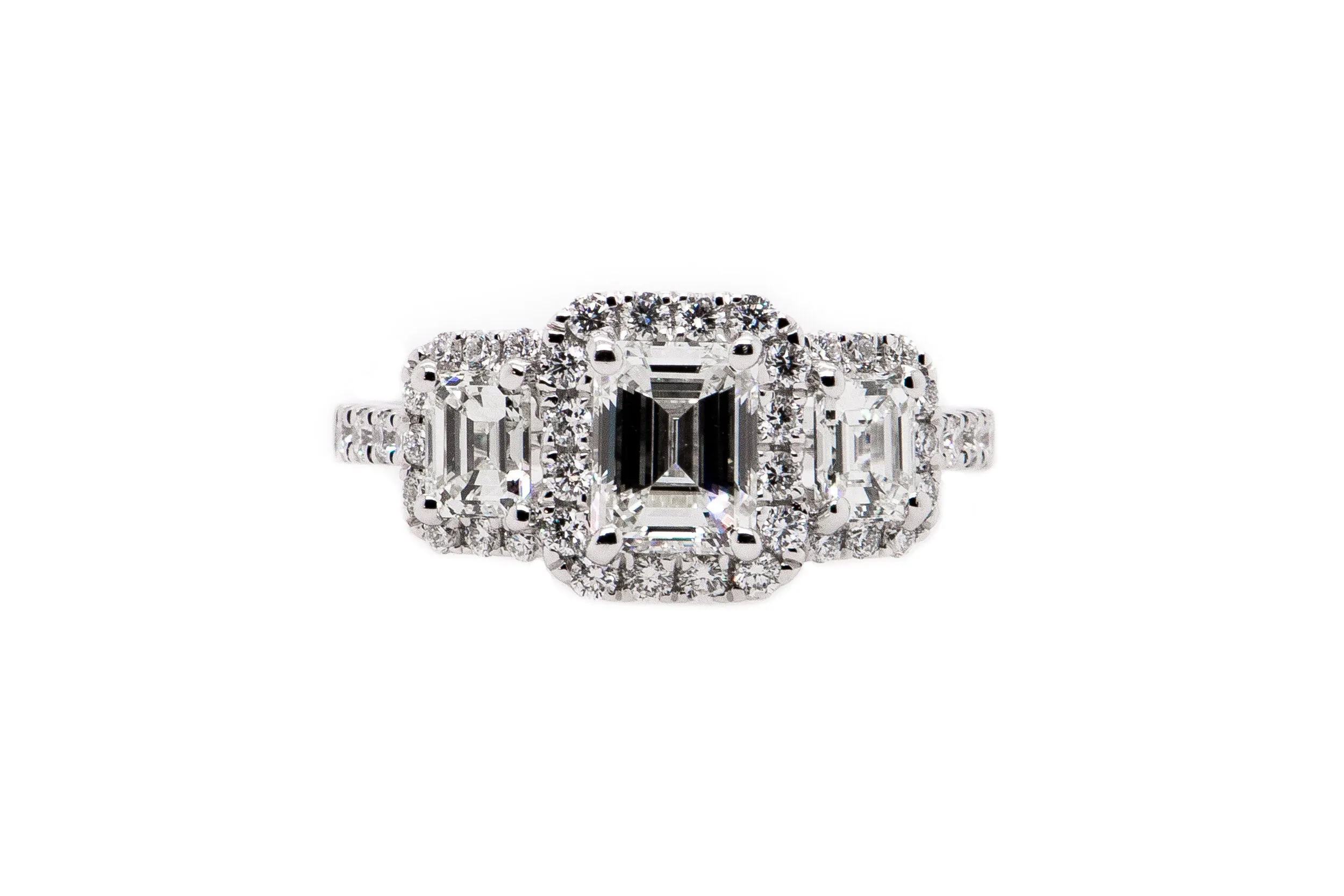 2.27CT Platinum Emerald Cut Diamond Ring