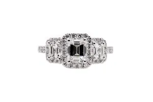 2.27CT Platinum Emerald Cut Diamond Ring