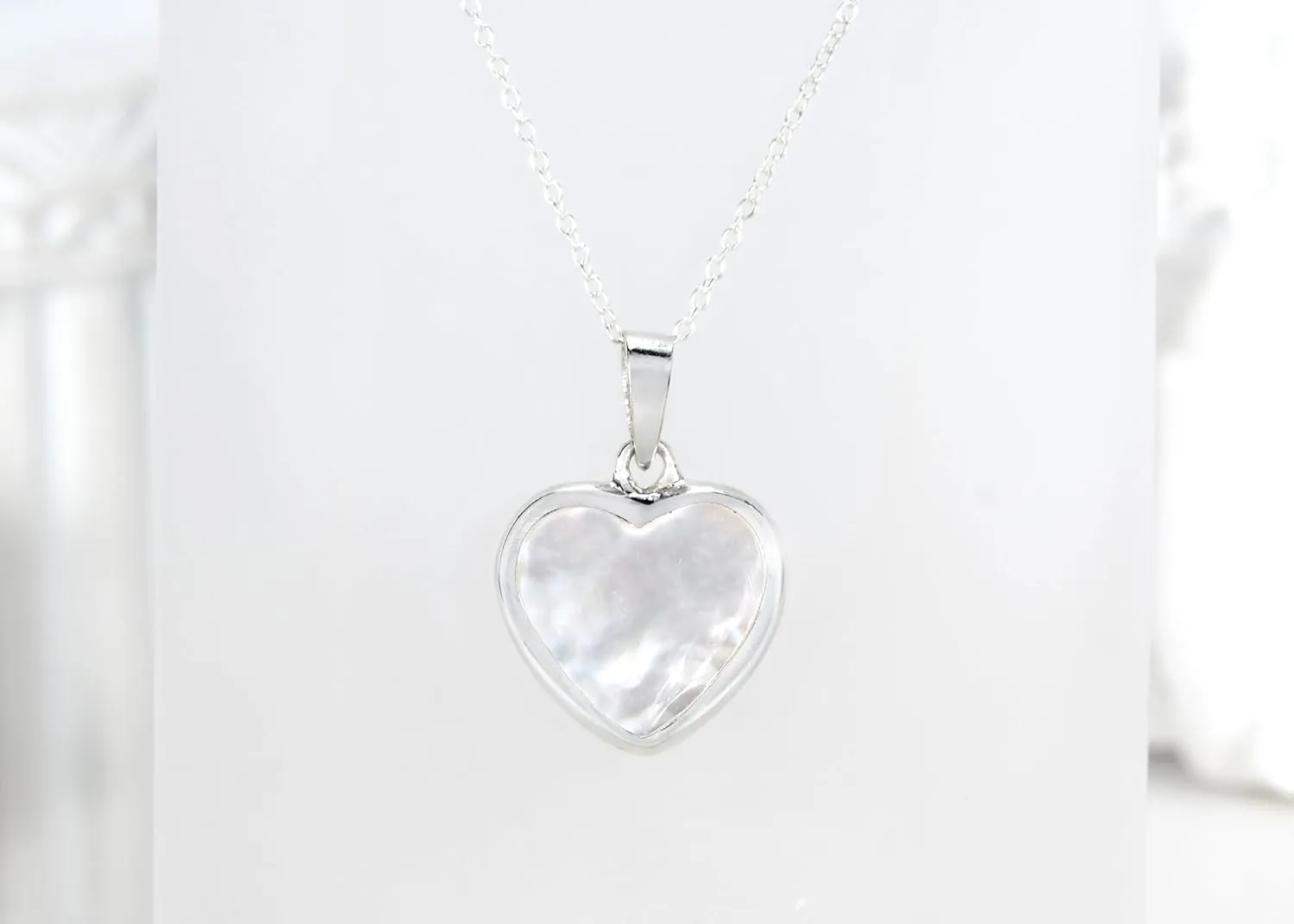 AeraVida Romantic Double-Sided Heart Stones Inlay .925 Sterling Silver Necklace for Women | Fashion Jewelry Valentine's Jewelry Gifts