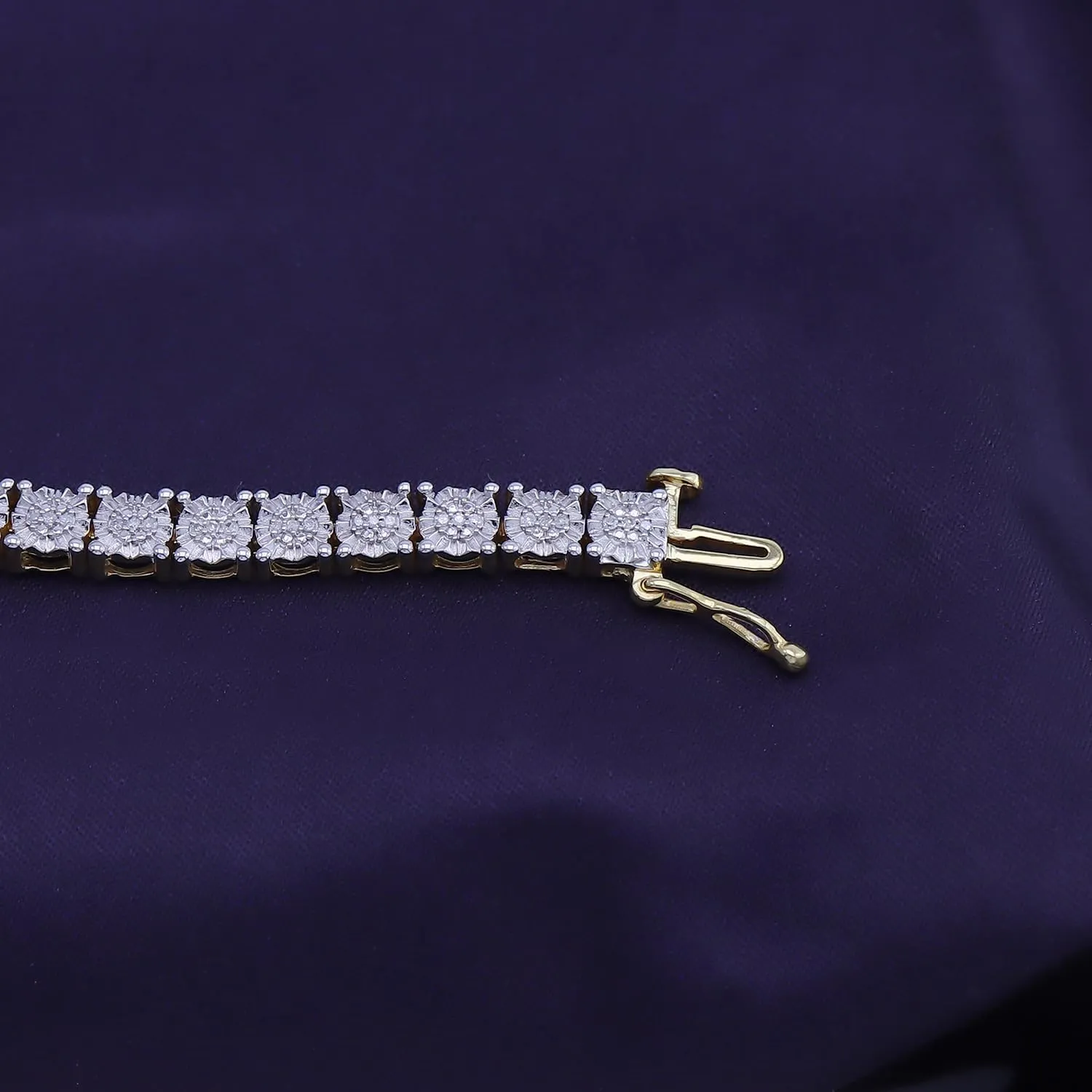 AFFY Tennis Bracelet For Women, 0.25 Carat Round Moissanite, Natural Diamond or Lab Grown Diamond Bracelet for Women in 14K Gold Over Sterling Silver Bracelet Jewelry Gift for Her, Length- 7.25