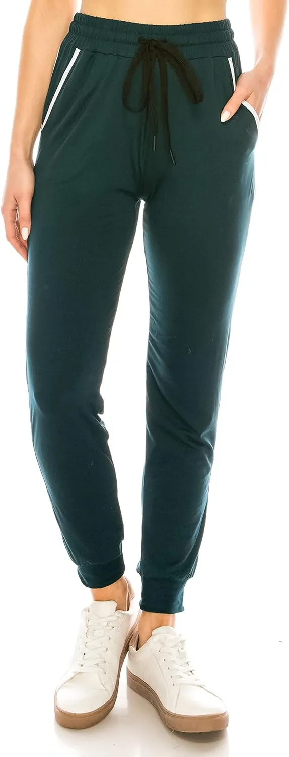 ALWAYS Women Joggers Casual Sweatpants - Super Soft Light Comfy Lounge Striped Pants with Pockets