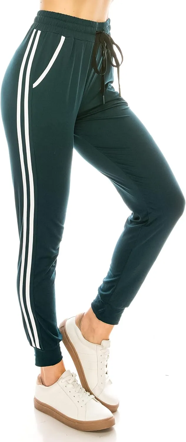 ALWAYS Women Joggers Casual Sweatpants - Super Soft Light Comfy Lounge Striped Pants with Pockets