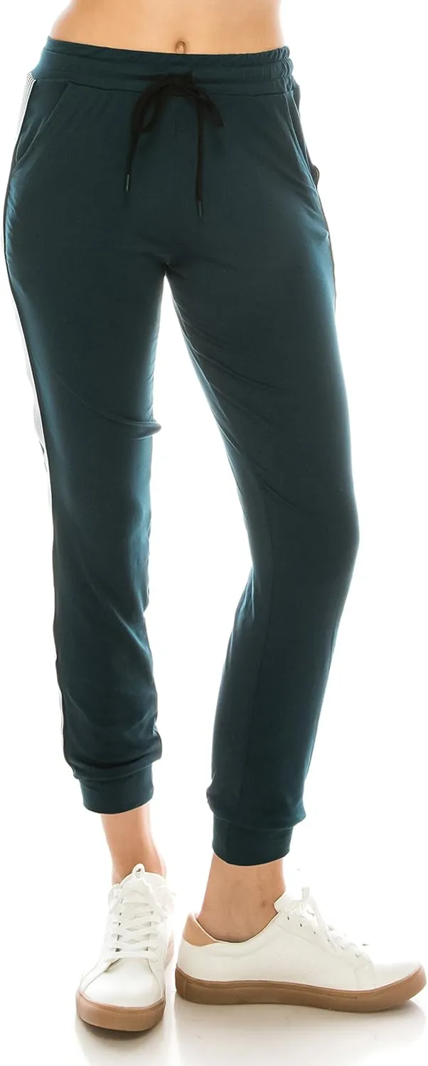 ALWAYS Women Joggers Casual Sweatpants - Super Soft Light Comfy Lounge Striped Pants with Pockets