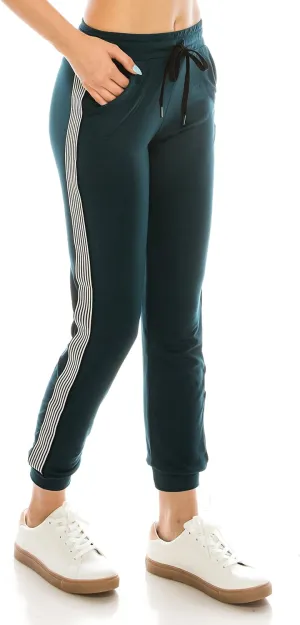ALWAYS Women Joggers Casual Sweatpants - Super Soft Light Comfy Lounge Striped Pants with Pockets