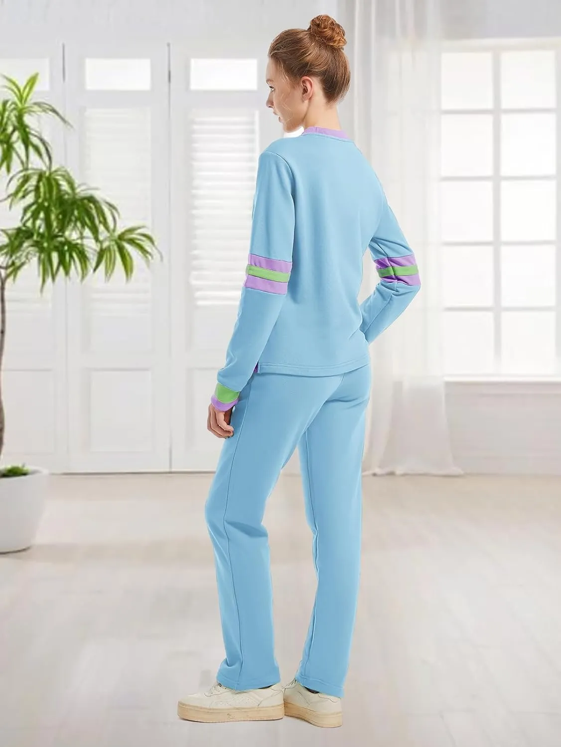 ANOTWENER Sweatsuits Women 2 Piece Outfit Track Suits Travel Outfits for Womens Loungewear Set Crewneck Pullover