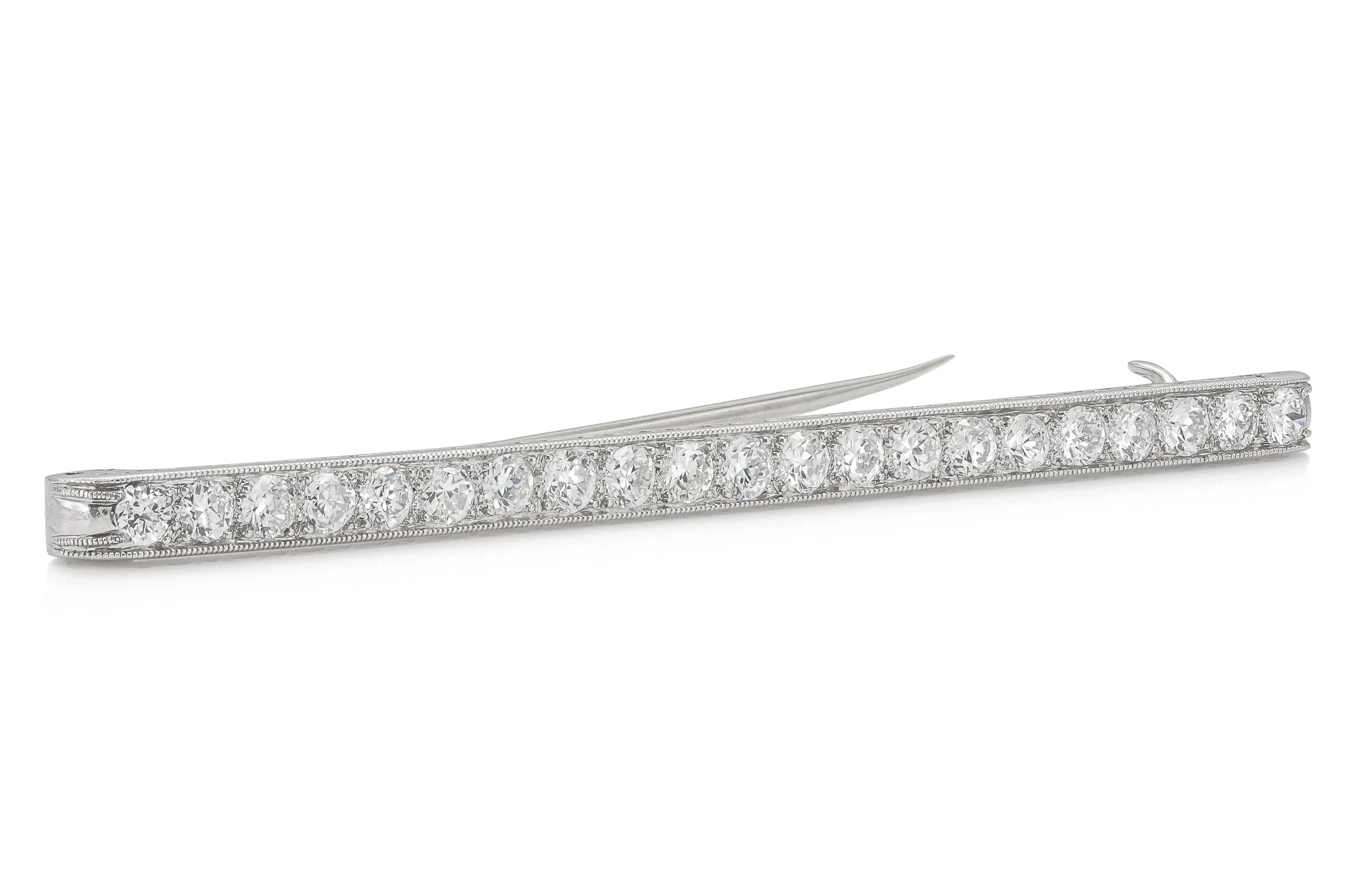 Antique Art Deco 1920s Tiffany & Co. 1.80 Carat Diamond Bar Pin