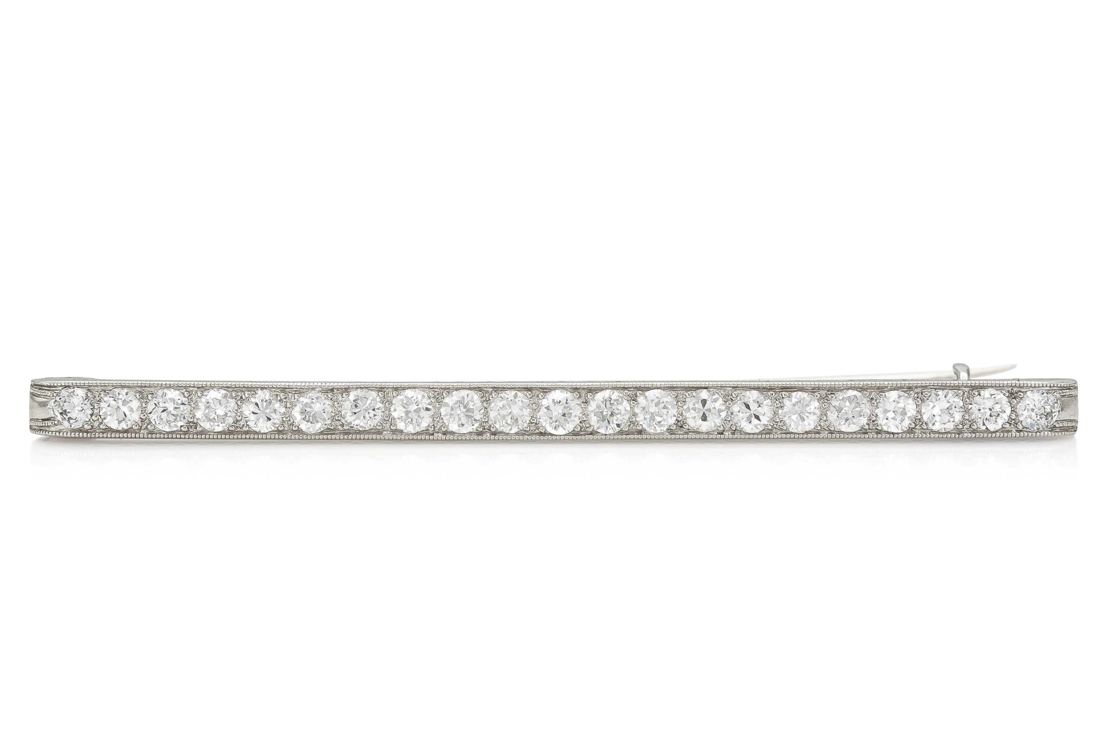 Antique Art Deco 1920s Tiffany & Co. 1.80 Carat Diamond Bar Pin
