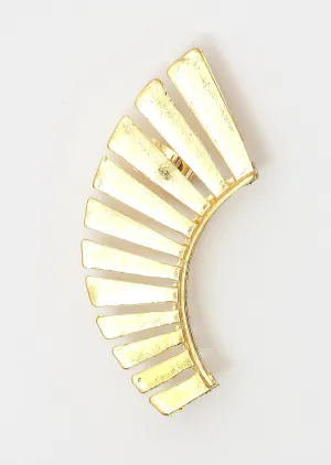 Art Deco Pierced Ear Cuff Metal Wrap Minimalist CD14 Gold Tone Earring Fashion Jewelry