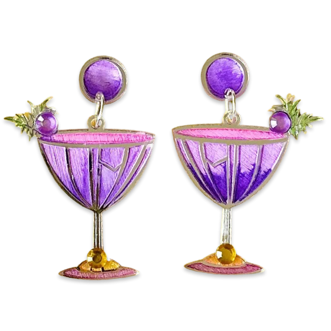 Art deco Purple Rain - Earrings