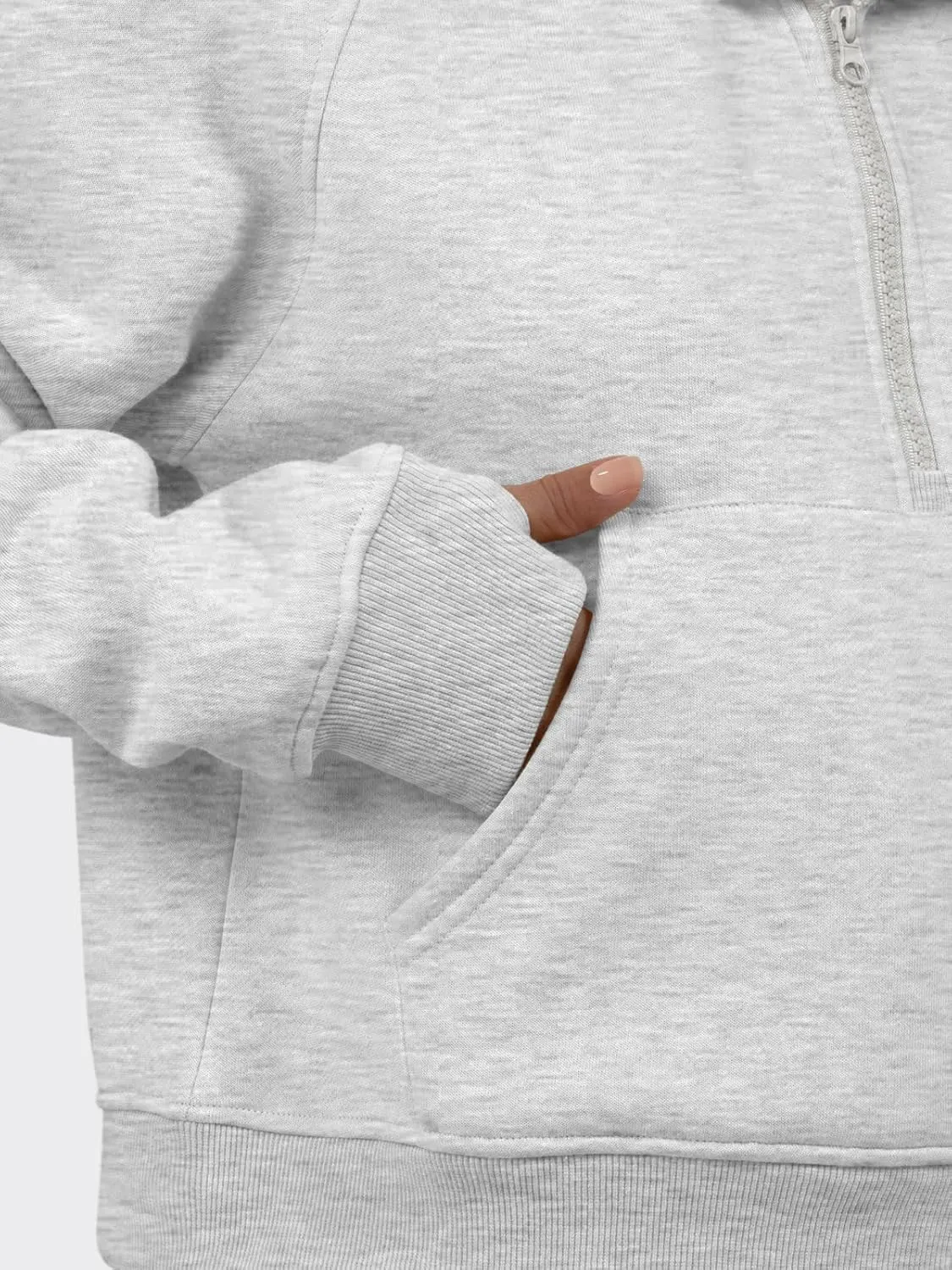 ATHMILE Sweatshirts For Women Cropped Hoodies Half Zip Fleece Pullover Winter Clothes Quarter Zip Up 2023 Outfits Sweater