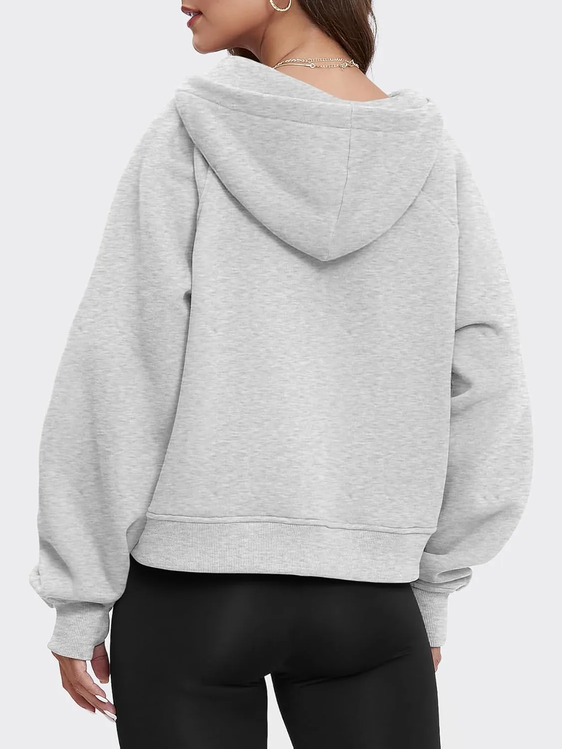 ATHMILE Sweatshirts For Women Cropped Hoodies Half Zip Fleece Pullover Winter Clothes Quarter Zip Up 2023 Outfits Sweater