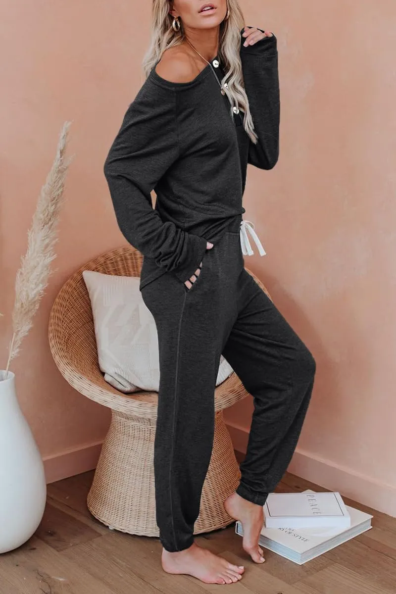 AUTOMET Womens 2 Piece Outfits Pajamas Sets Fall Lounge Sets Loungewear Sweatsuits with Sweatpants