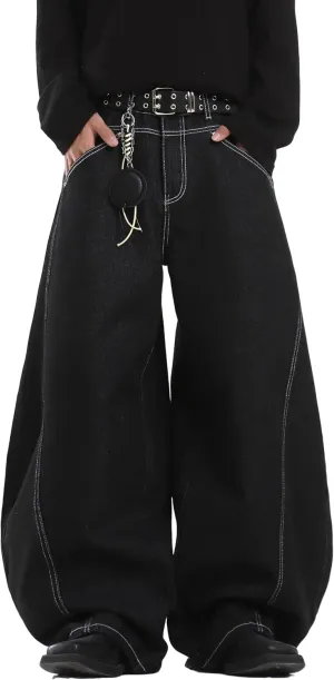 Baggy Barrel Jeans for Woman Men Wide Leg Loose Fit Jeans Y2K Hip Hop Streetwear Denim Pants