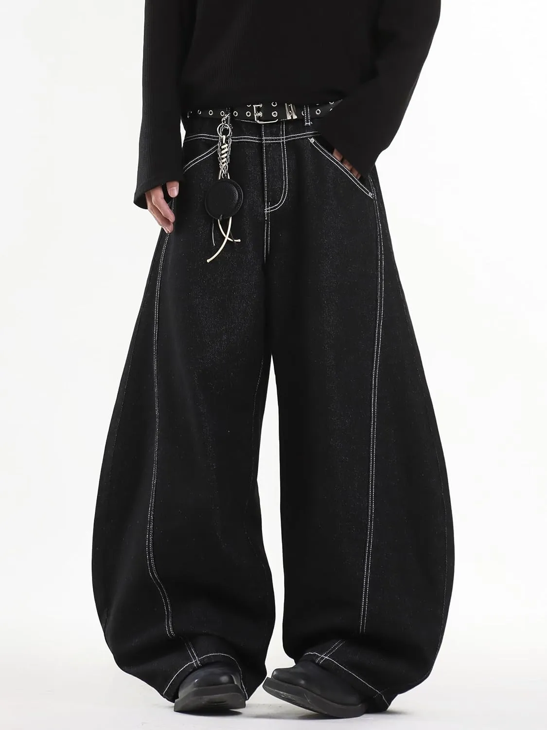 Baggy Barrel Jeans for Woman Men Wide Leg Loose Fit Jeans Y2K Hip Hop Streetwear Denim Pants