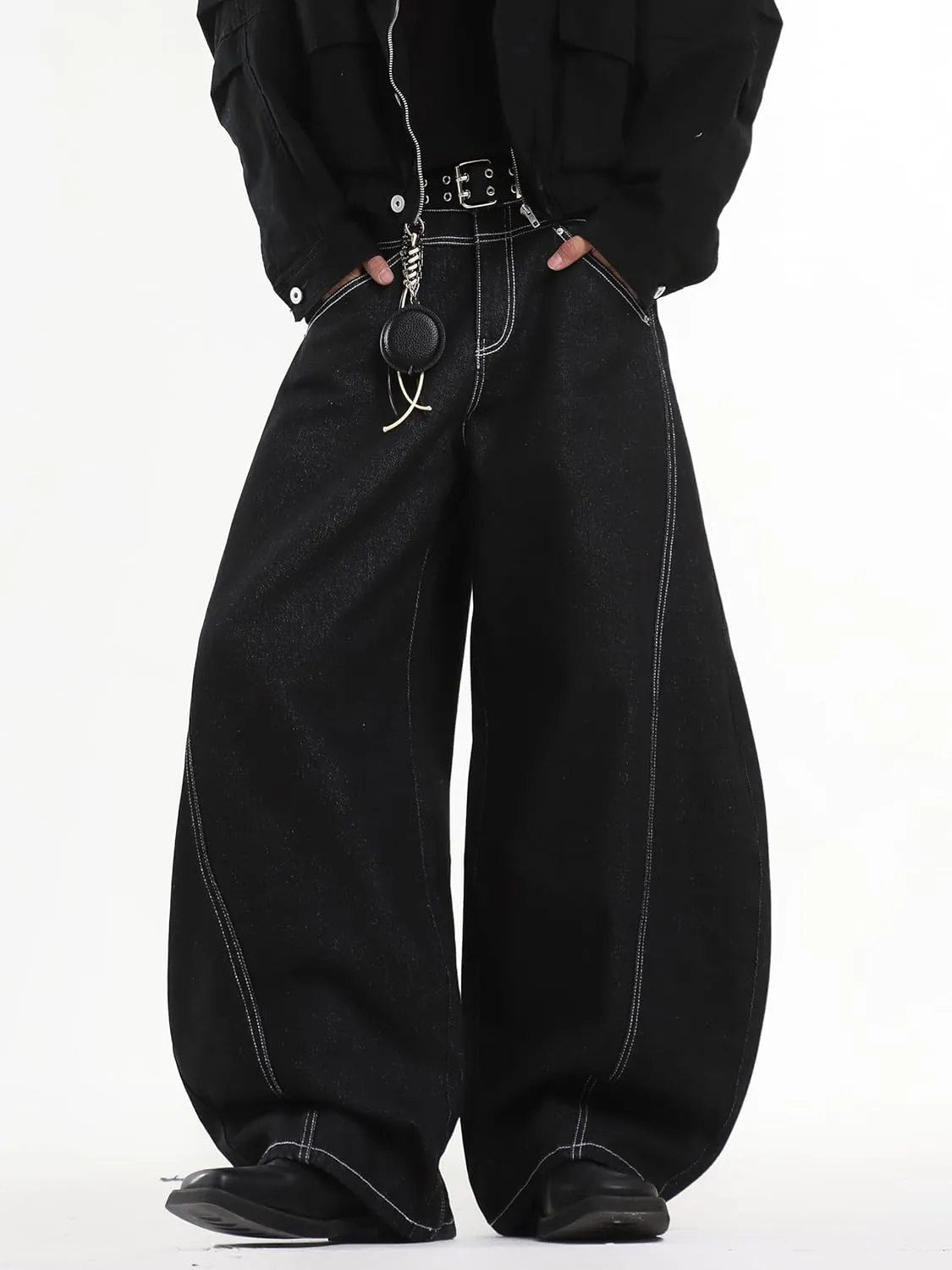Baggy Barrel Jeans for Woman Men Wide Leg Loose Fit Jeans Y2K Hip Hop Streetwear Denim Pants