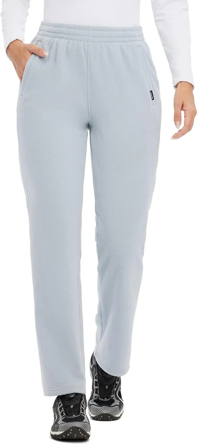 baleaf Women's Polar Fleece Pants Thermal Cold Winter Lightweight Elastic Waist Sweatpants with Pocket