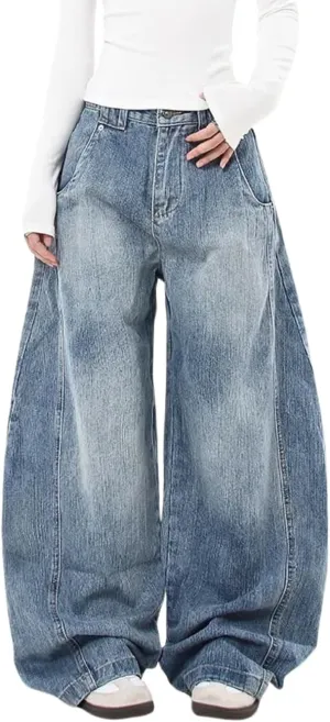 Barrel Baggy Jeans for Women Men Wide Leg Low Rise Jeans Loose Oversized Boyfriend Pants Aesthetic Clothes