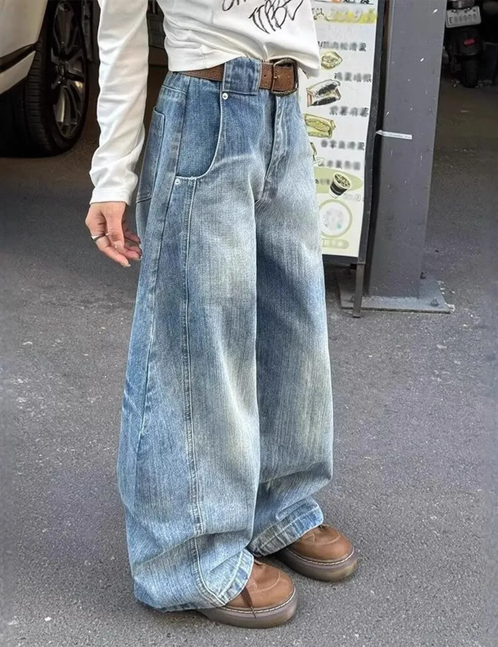 Barrel Baggy Jeans for Women Men Wide Leg Low Rise Jeans Loose Oversized Boyfriend Pants Aesthetic Clothes