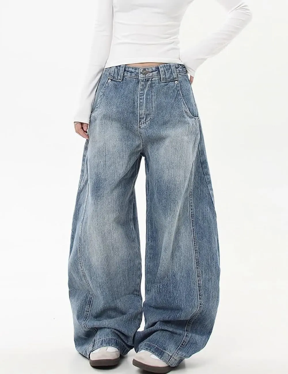 Barrel Baggy Jeans for Women Men Wide Leg Low Rise Jeans Loose Oversized Boyfriend Pants Aesthetic Clothes