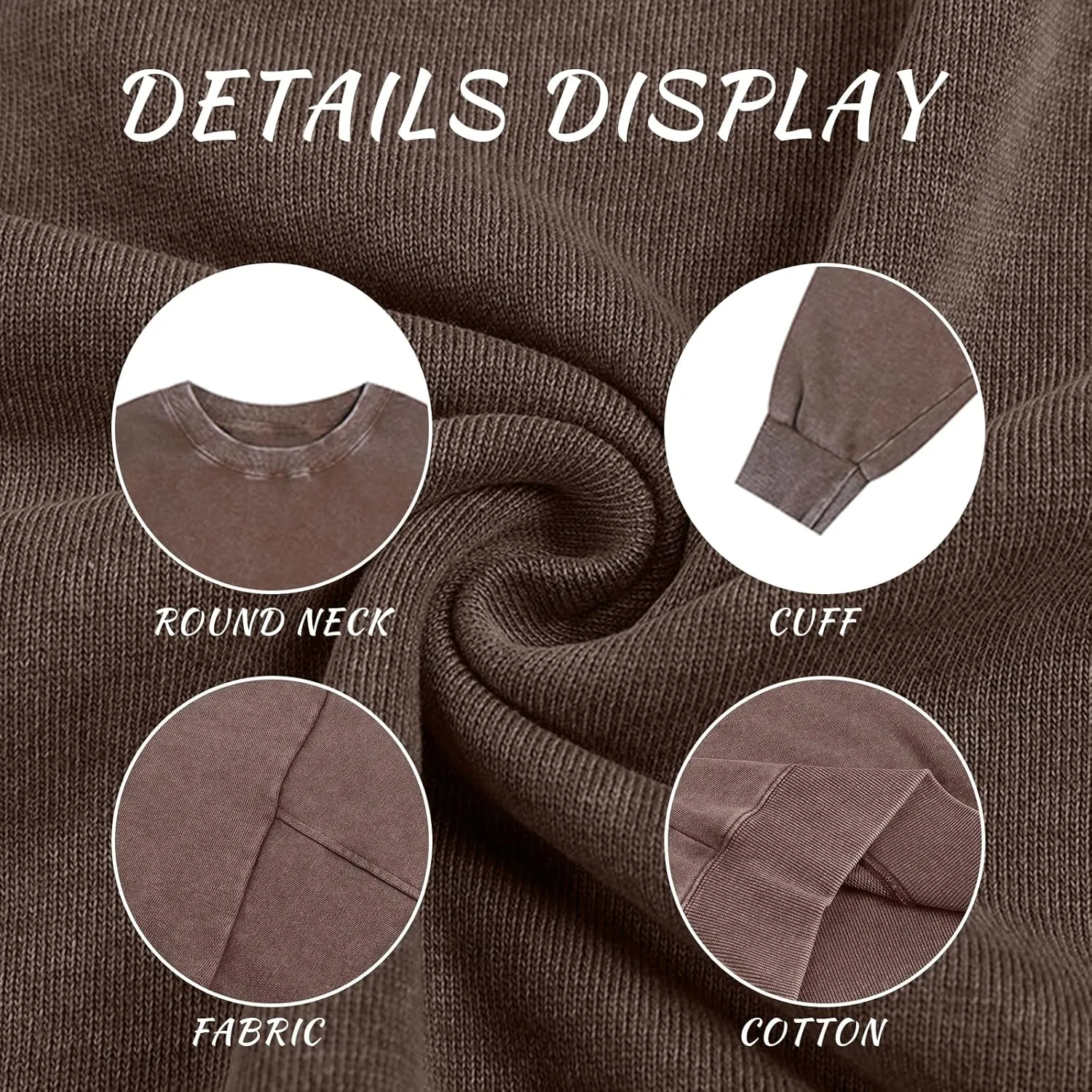 BINTEHGS Mens Oversized Vintage Sweatshirts Acid Wash Plain Crewneck Sweatshirt Streetwear Unisex Distressed Couple Pullover