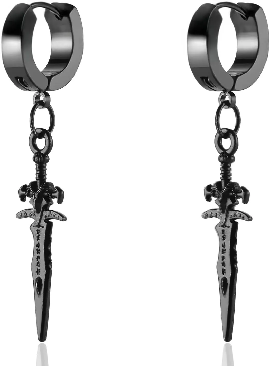 Black Ear Cuff Ear Clip Non-Piercing Clip on Earrings for Men Women