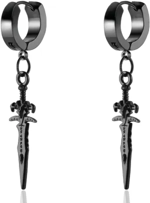 Black Ear Cuff Ear Clip Non-Piercing Clip on Earrings for Men Women