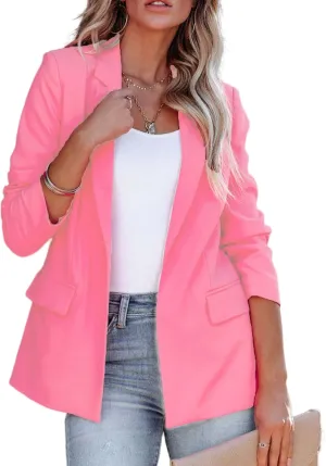 Blazers for Women Dressy Casual Business Jacket Open Front Cardigan Long Sleeve Lapel Blazer Work Office Suit Jackets