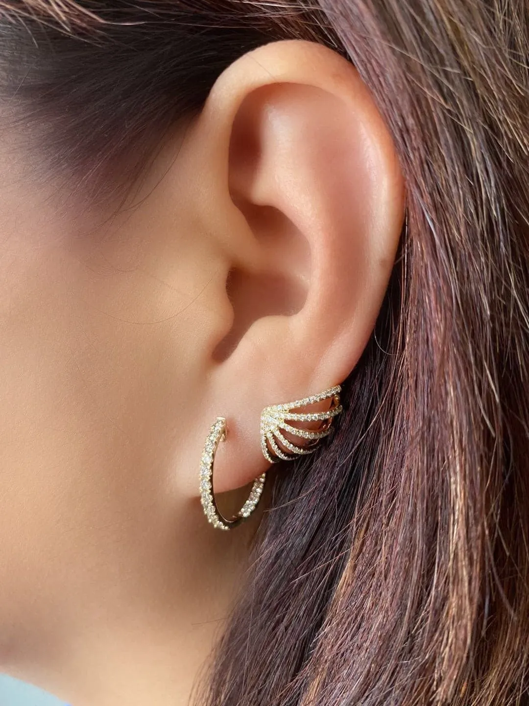 Caged Lobe Stud Earrings