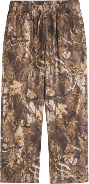 Casual Wide Leg Camo Pants for Women Baggy Elastic High Waist Fleece Sweatpants Maple Leaf Drawstring Lounge Pants