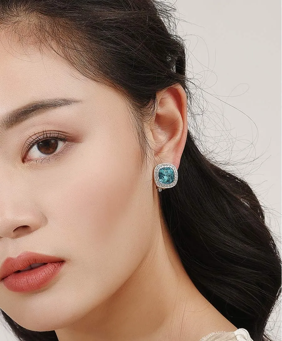 Clip on Earrings Women, 14K Gold Hoop Clip-On Earrings for Women, Hypoallergenic Non Pierced Croissant Earrings