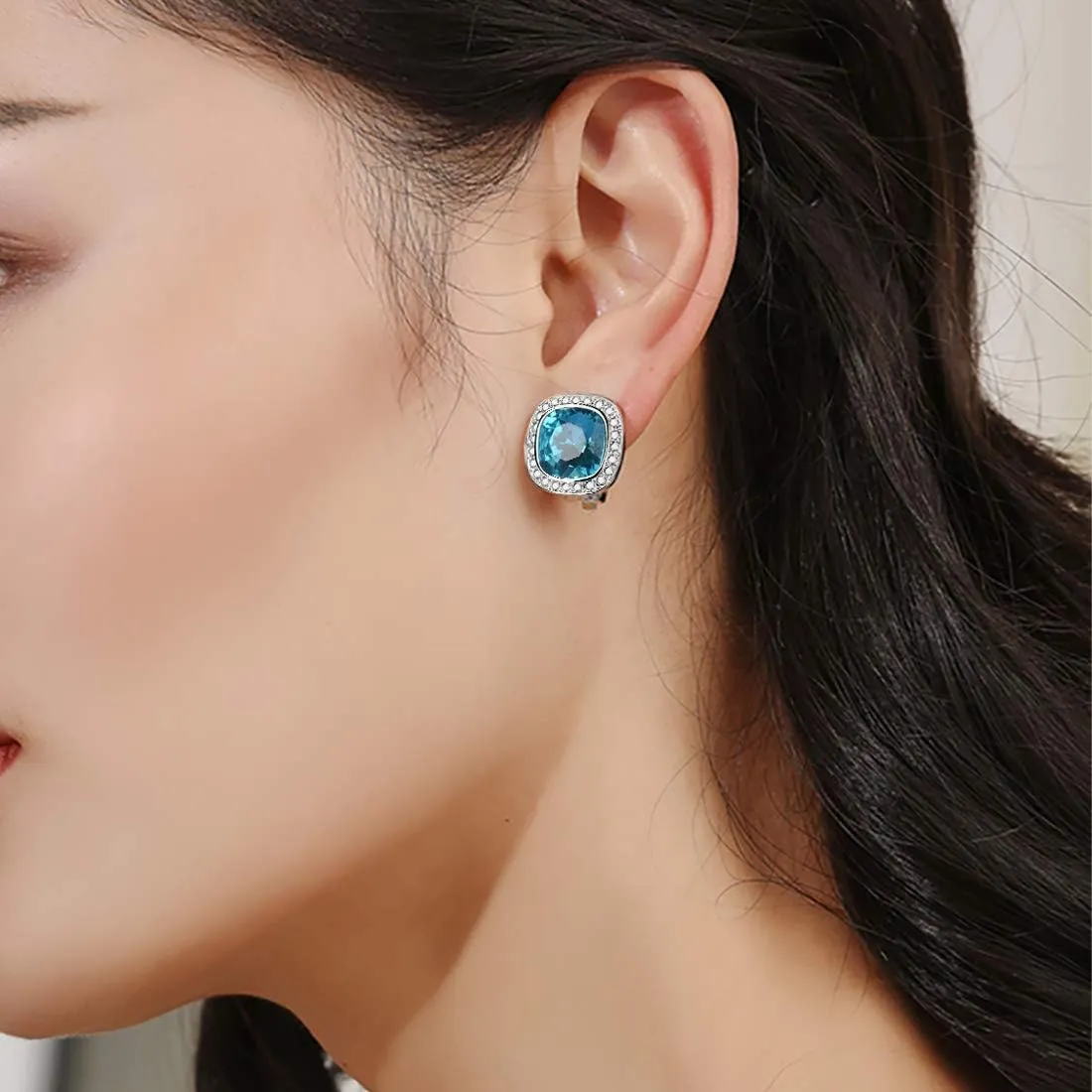 Clip on Earrings Women, 14K Gold Hoop Clip-On Earrings for Women, Hypoallergenic Non Pierced Croissant Earrings