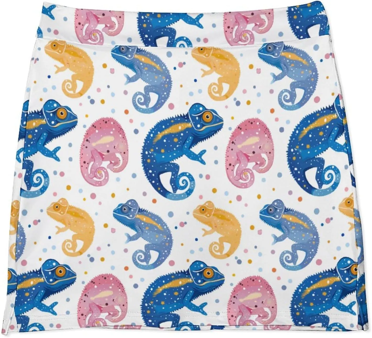 Colorful Illustration Flamingos Pattern Women's Athletic Skirts Light Proof A-line Trouser Skirt with Shorts Pockets