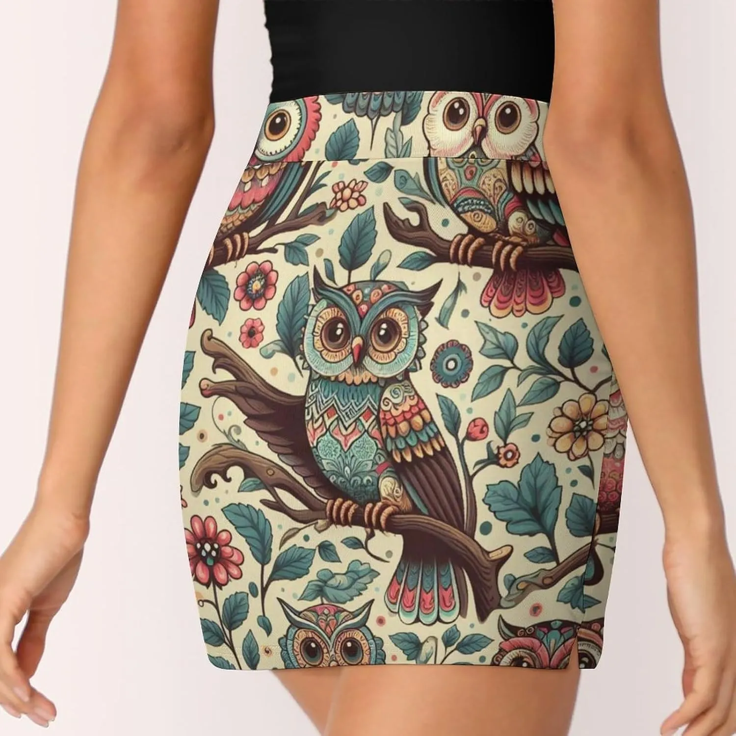 Colorful Illustration Flamingos Pattern Women's Athletic Skirts Light Proof A-line Trouser Skirt with Shorts Pockets