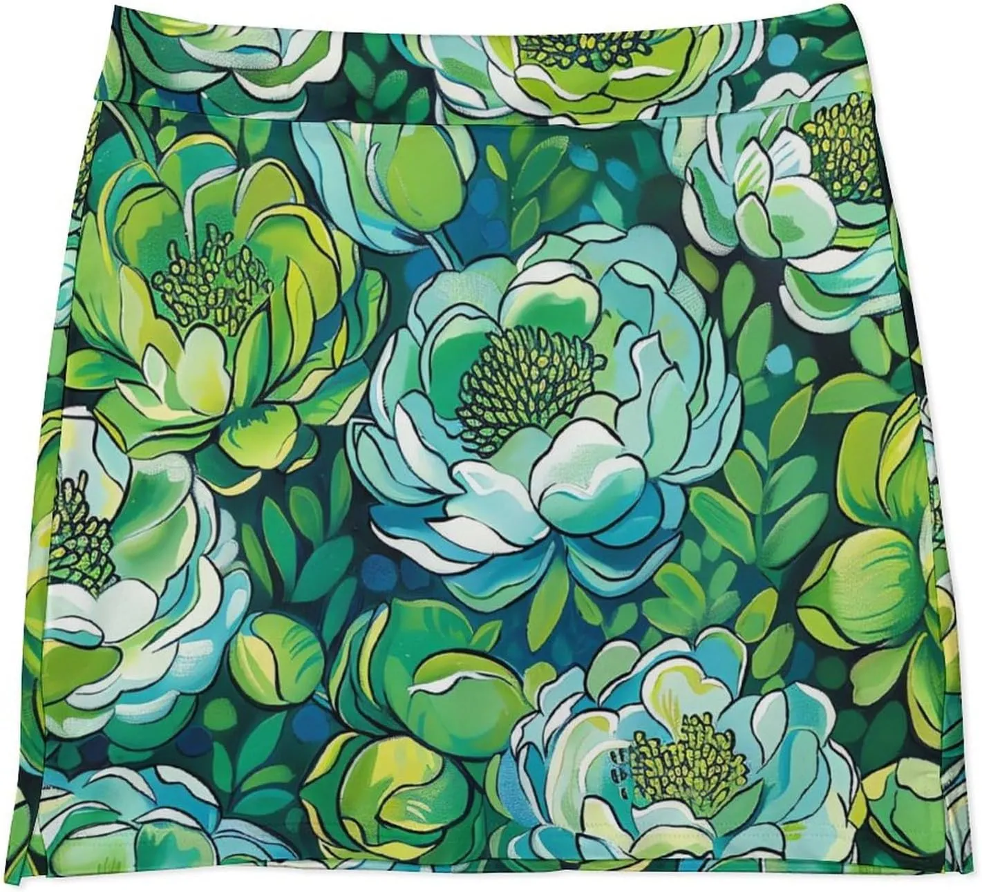Colorful Illustration Flamingos Pattern Women's Athletic Skirts Light Proof A-line Trouser Skirt with Shorts Pockets