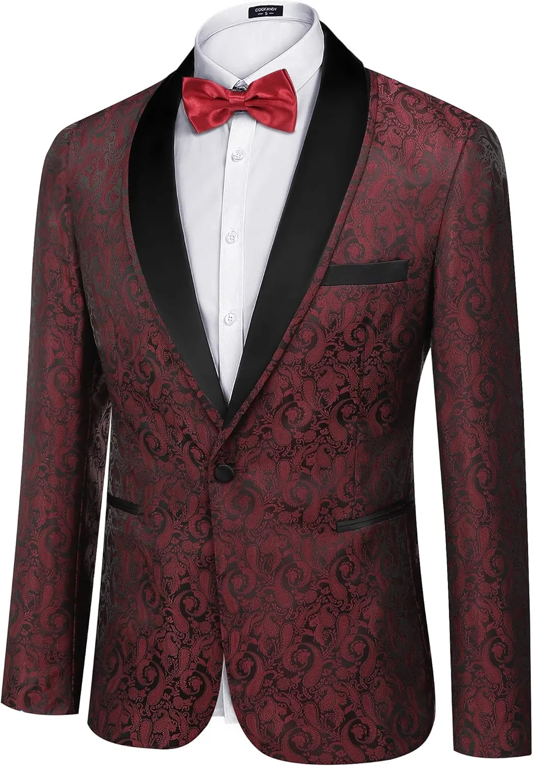 COOFANDY Men's Floral Tuxedo Suit Jacket Slim Fit Dinner Jacket Party Prom Wedding Blazer Jackets