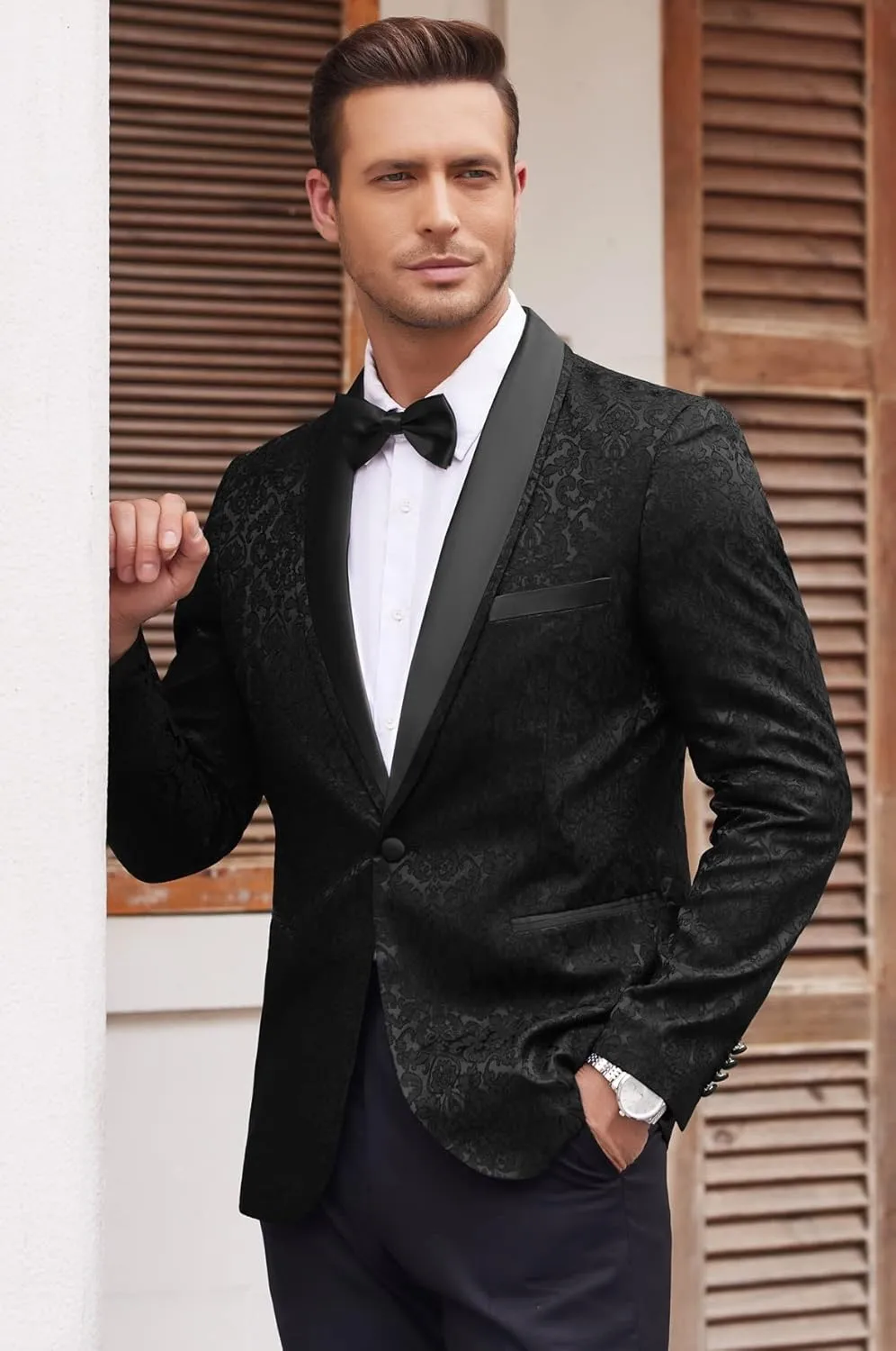 COOFANDY Men's Floral Tuxedo Suit Jacket Slim Fit Dinner Jacket Party Prom Wedding Blazer Jackets
