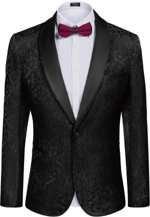 COOFANDY Men's Floral Tuxedo Suit Jacket Slim Fit Dinner Jacket Party Prom Wedding Blazer Jackets