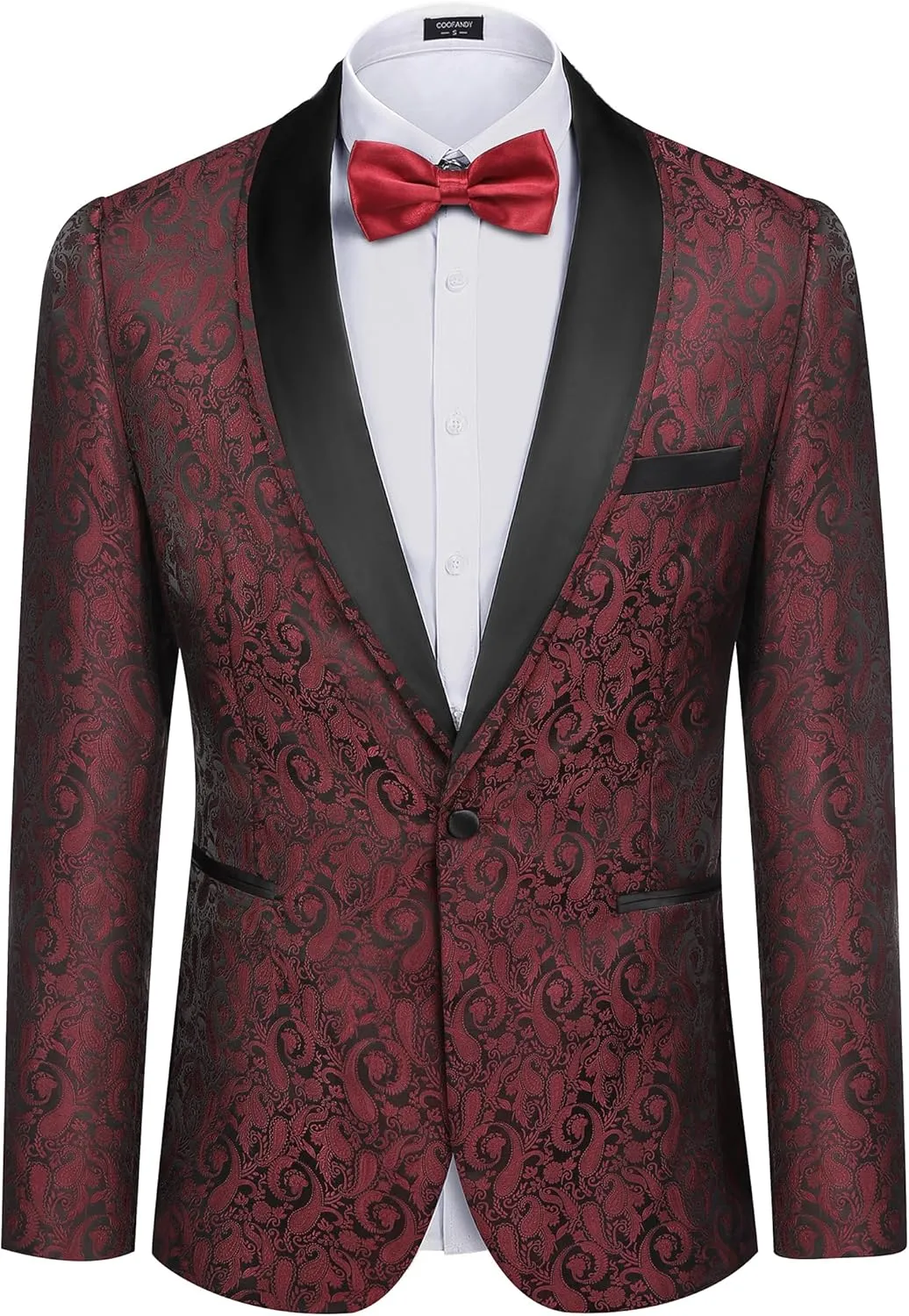 COOFANDY Men's Floral Tuxedo Suit Jacket Slim Fit Dinner Jacket Party Prom Wedding Blazer Jackets