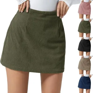 Corduroy Skirt Women Comfy High Waist Mini Pencil Skirt Casual Fall Winter A Line Mini Skirts with Back Zipper