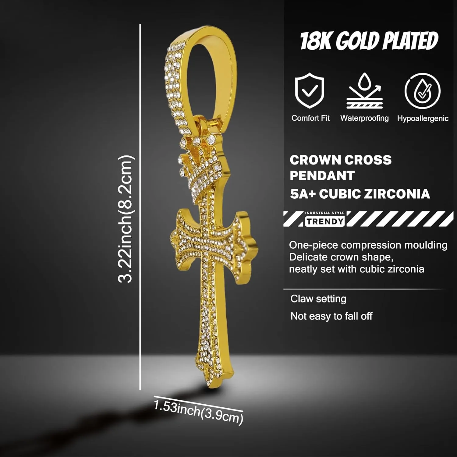 Cross Necklace for Men 22'' Cuban Link Necklace 24'' Iced Out Diamond Tennis Silver chain Mens Jewelry