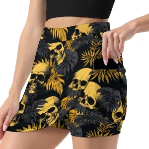 Cute White Polar Bear Women's Athletic Skirts Light Proof A-line Trouser Skirt with Shorts Pockets