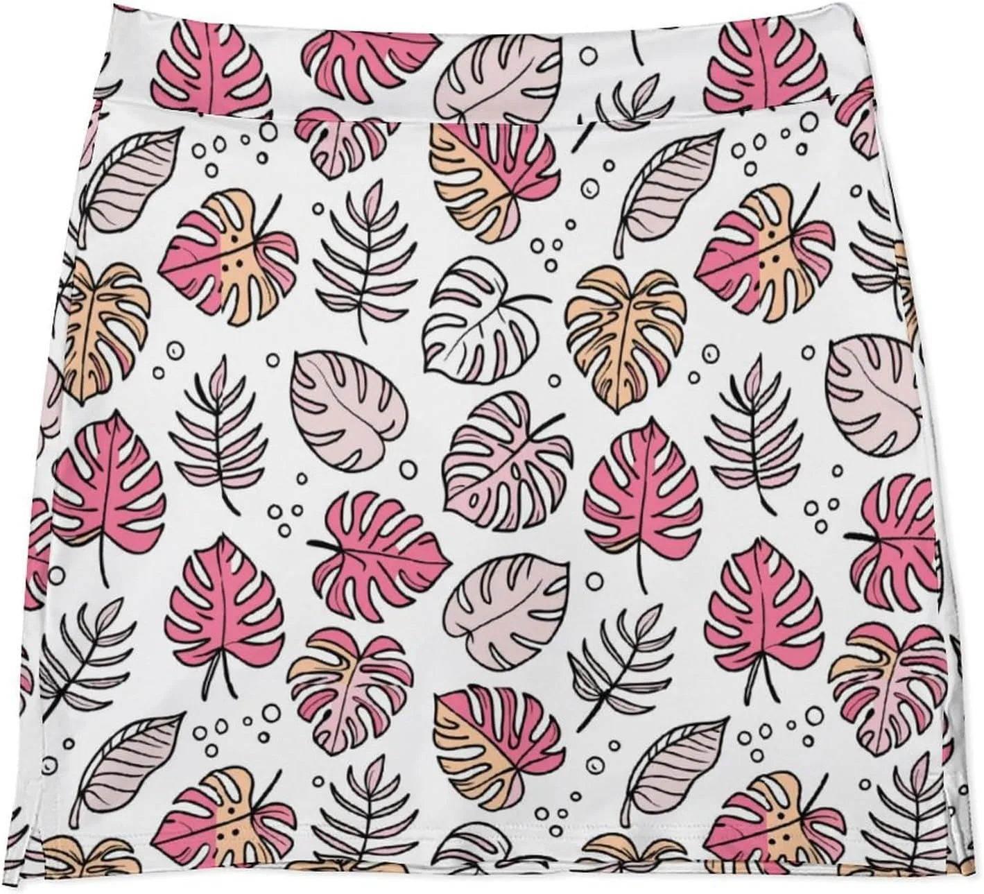Cute White Polar Bear Women's Athletic Skirts Light Proof A-line Trouser Skirt with Shorts Pockets