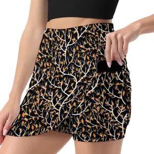 Cute White Polar Bear Women's Athletic Skirts Light Proof A-line Trouser Skirt with Shorts Pockets