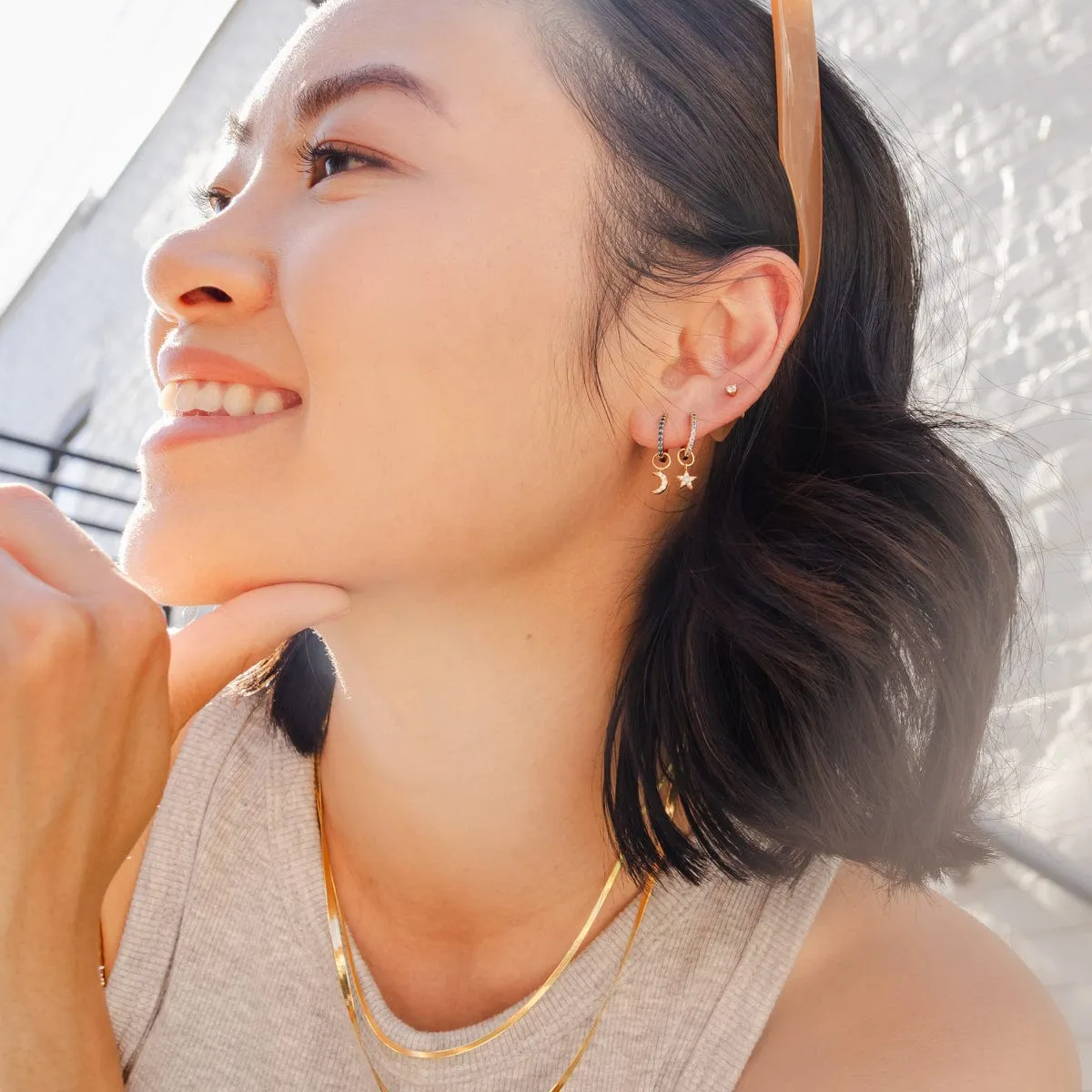 CZ Star Hoop Charm