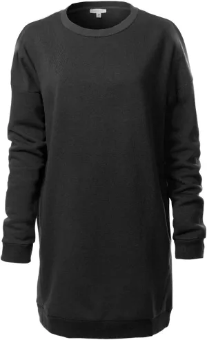 Design by Olivia Women's Casual Oversized Loose Fit Crewneck Long Sleeve Fleece Pullover Sweatshirts Tunic S~3X