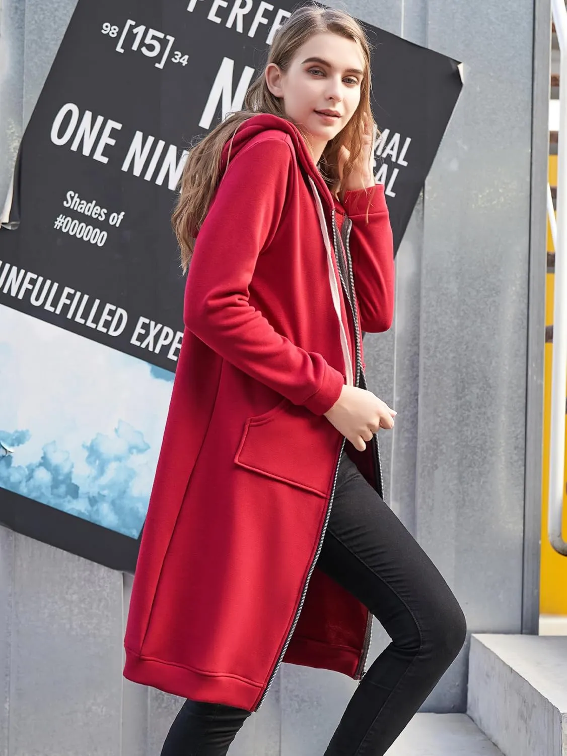 DUOYANGJIASHA Womens Hoodies Fashion Sweatshirts: Full Zip Up Winter Fleece Pullover Hoodies Fall Long Jackets with Pockets